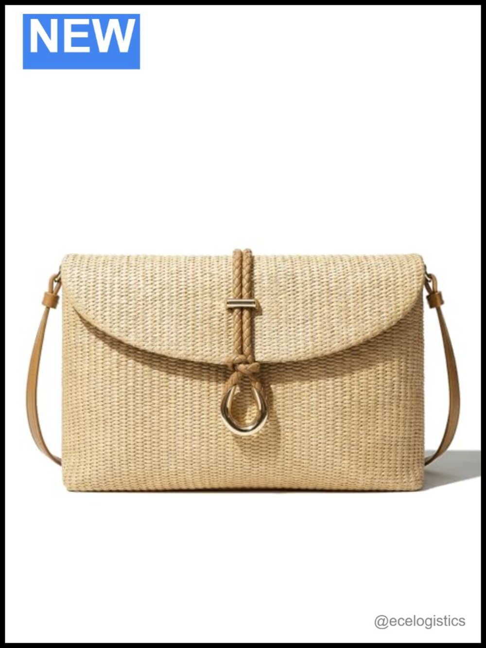Handcrafted Woven Straw Crossbody Bag for Women